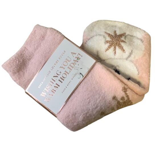 Bath & Body Works Pink Holiday Socks - Picture 6 of 7